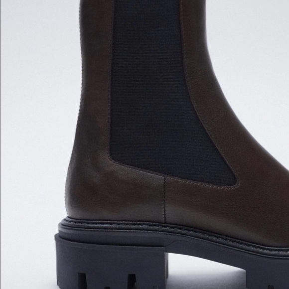 Zara Chocolate Brown Chelsea Boots - Picture 8 of 11